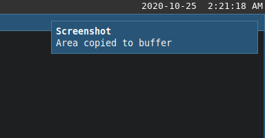 area screenshot notification